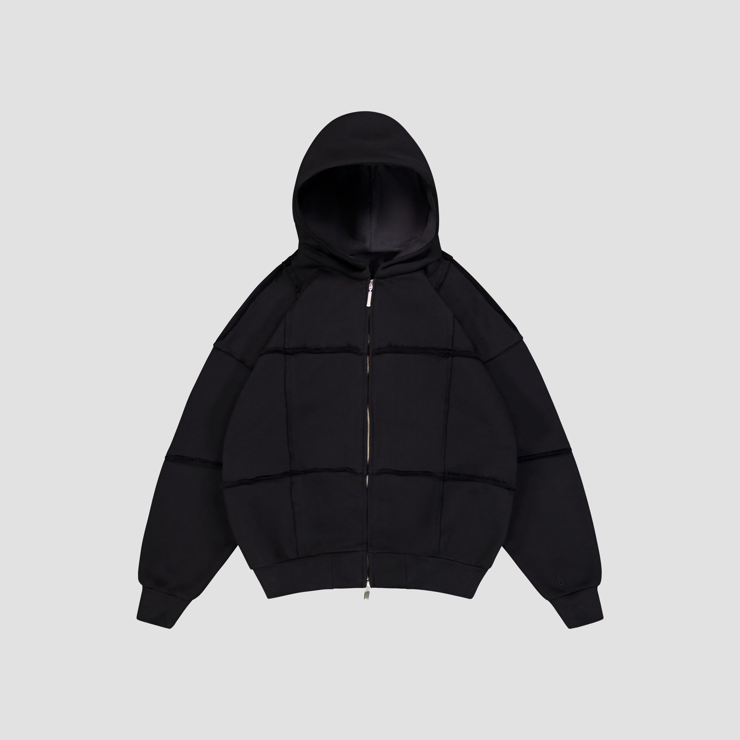 Black  Edge Zip-up Hoodie