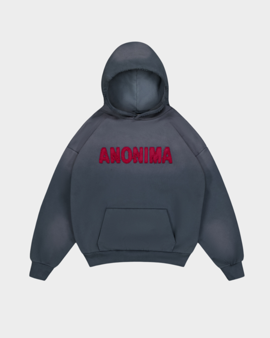 Blue Anonima Hoodie in Flatlay