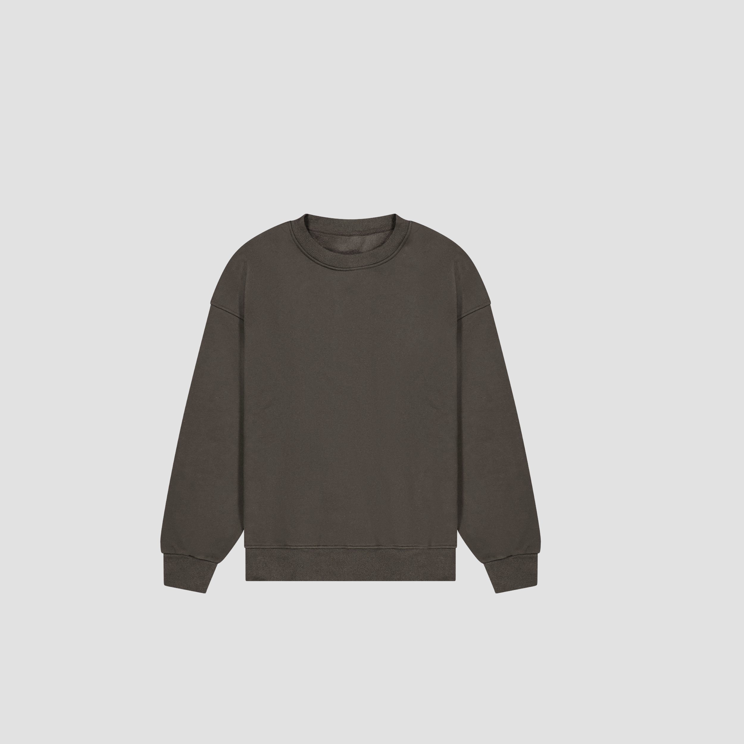 Flat Lay of Shadow gray sweater on a light gray background
