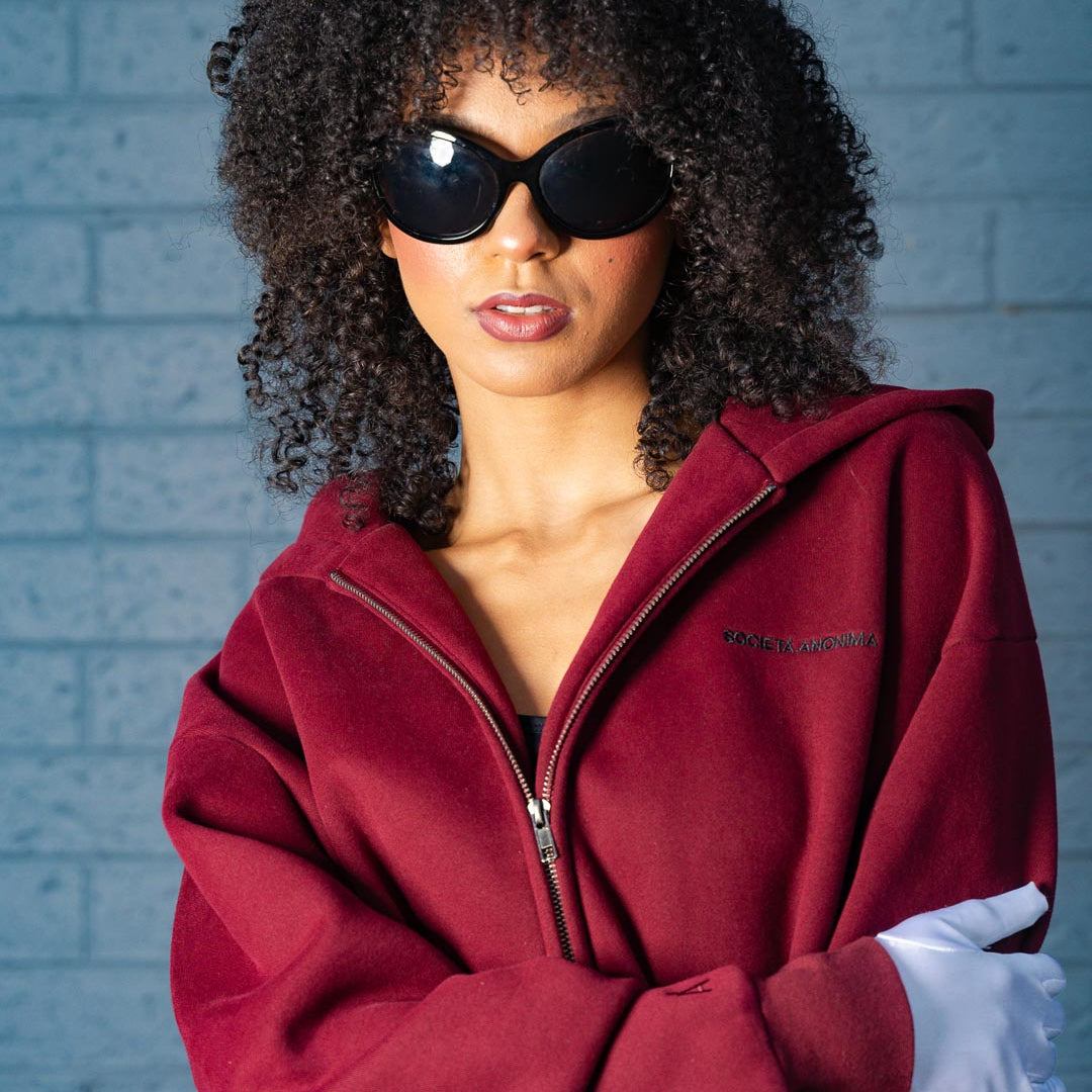 Velvet Wine Zip-up Hoodie