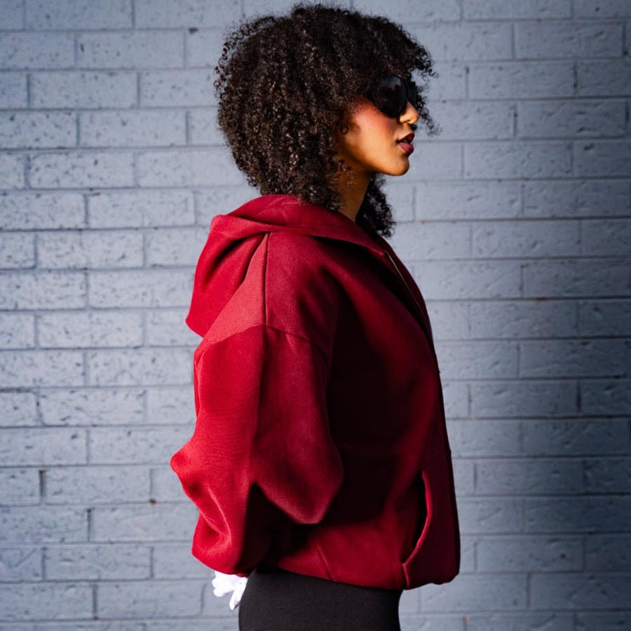 Velvet Wine Zip-up Hoodie