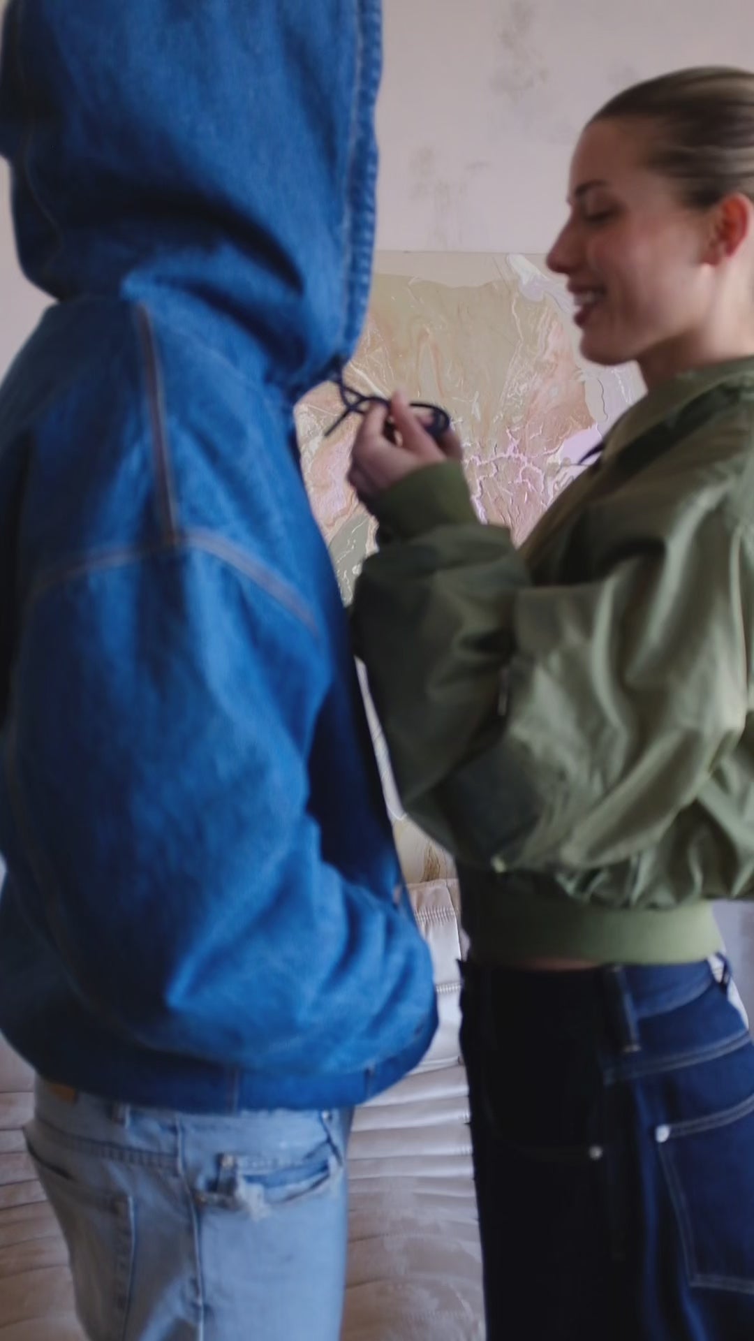 Green Bomber and Denim Hoodie Video